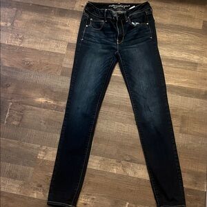 American Eagle Outfitters Women's Dark Blue Skinny Jeans